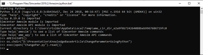 How to change parameter in AMESim using Python Script?