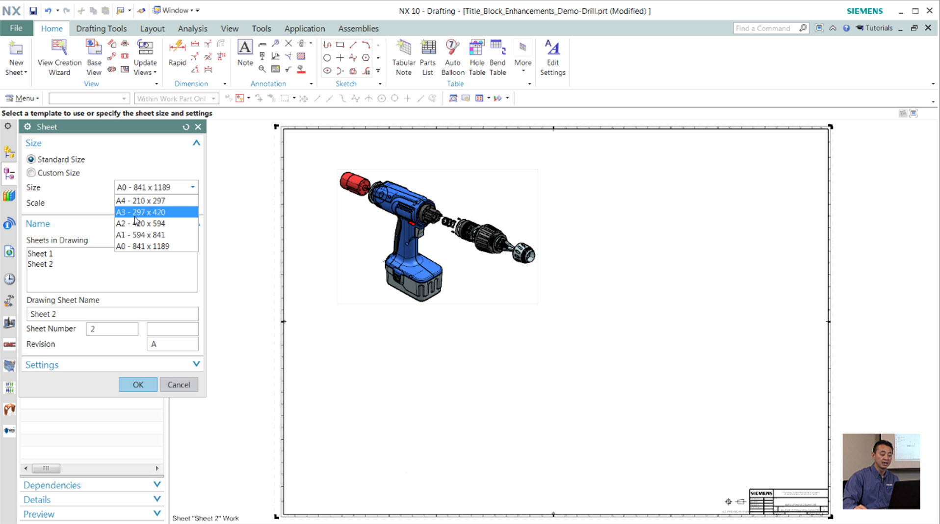 How to Edit Drawing and Title Block in NX 10