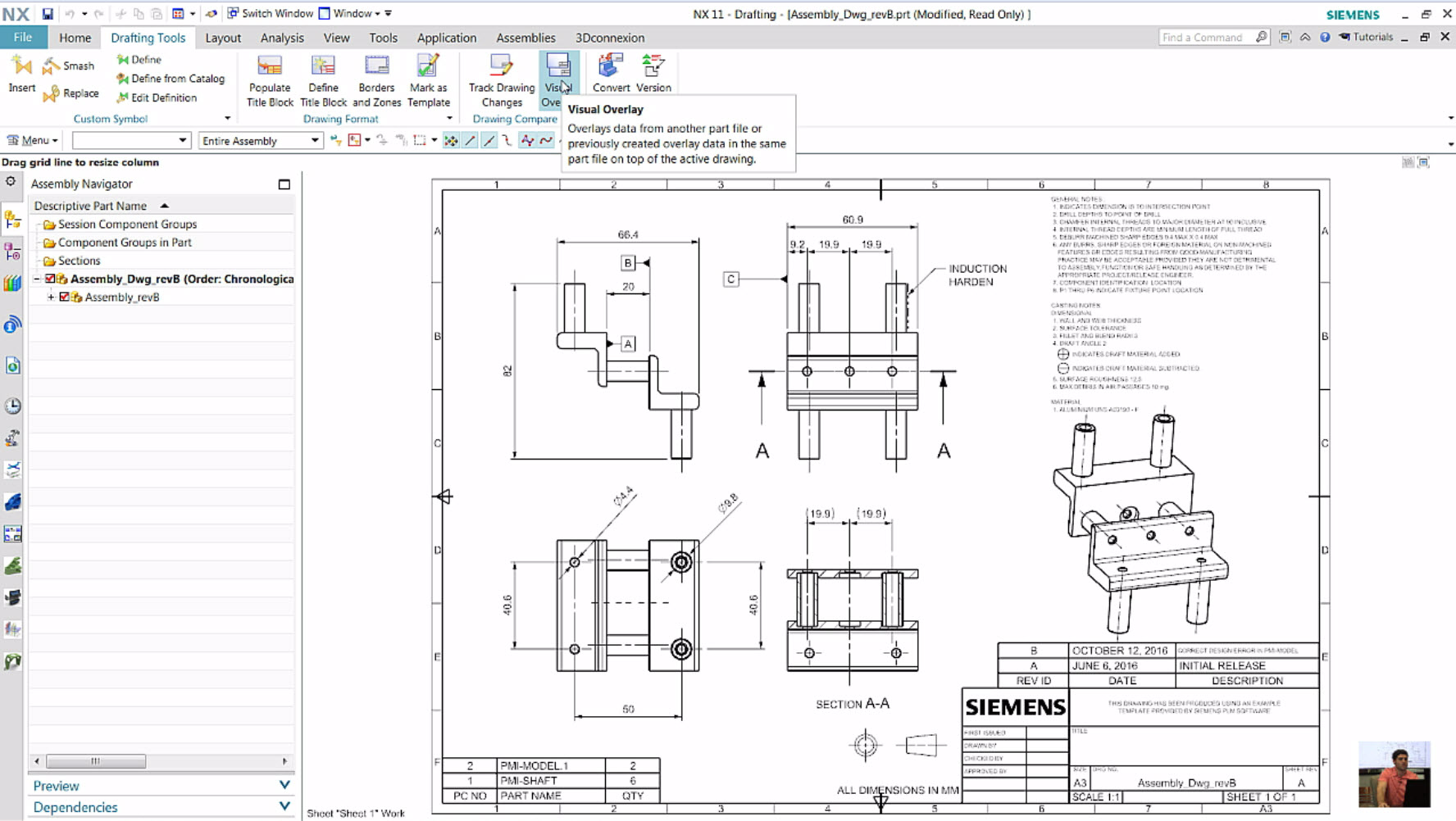 Compare Drawing Revisions Pt. 2: Visual Overlay in NX 11