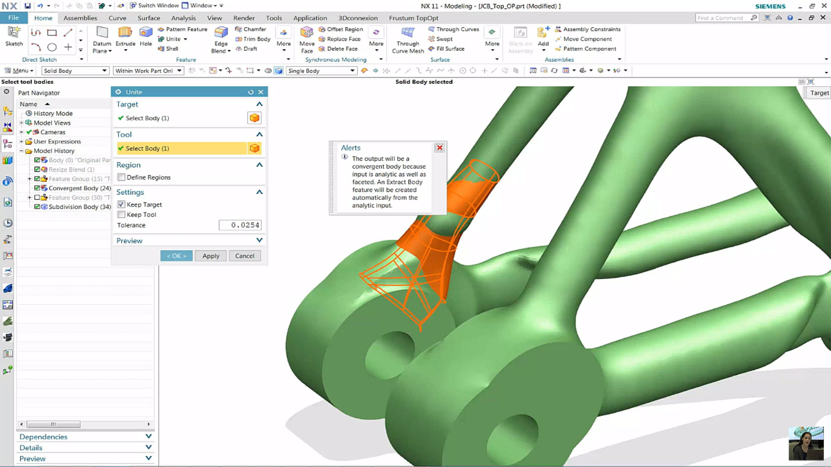 Modify Faceted Bodies with NX Realize Shape and Convergent Modeling in