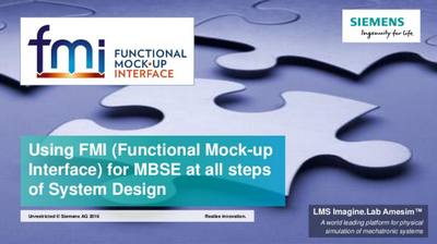 LMS Imagine.Lab Amesim supports functional mock up interface FMI