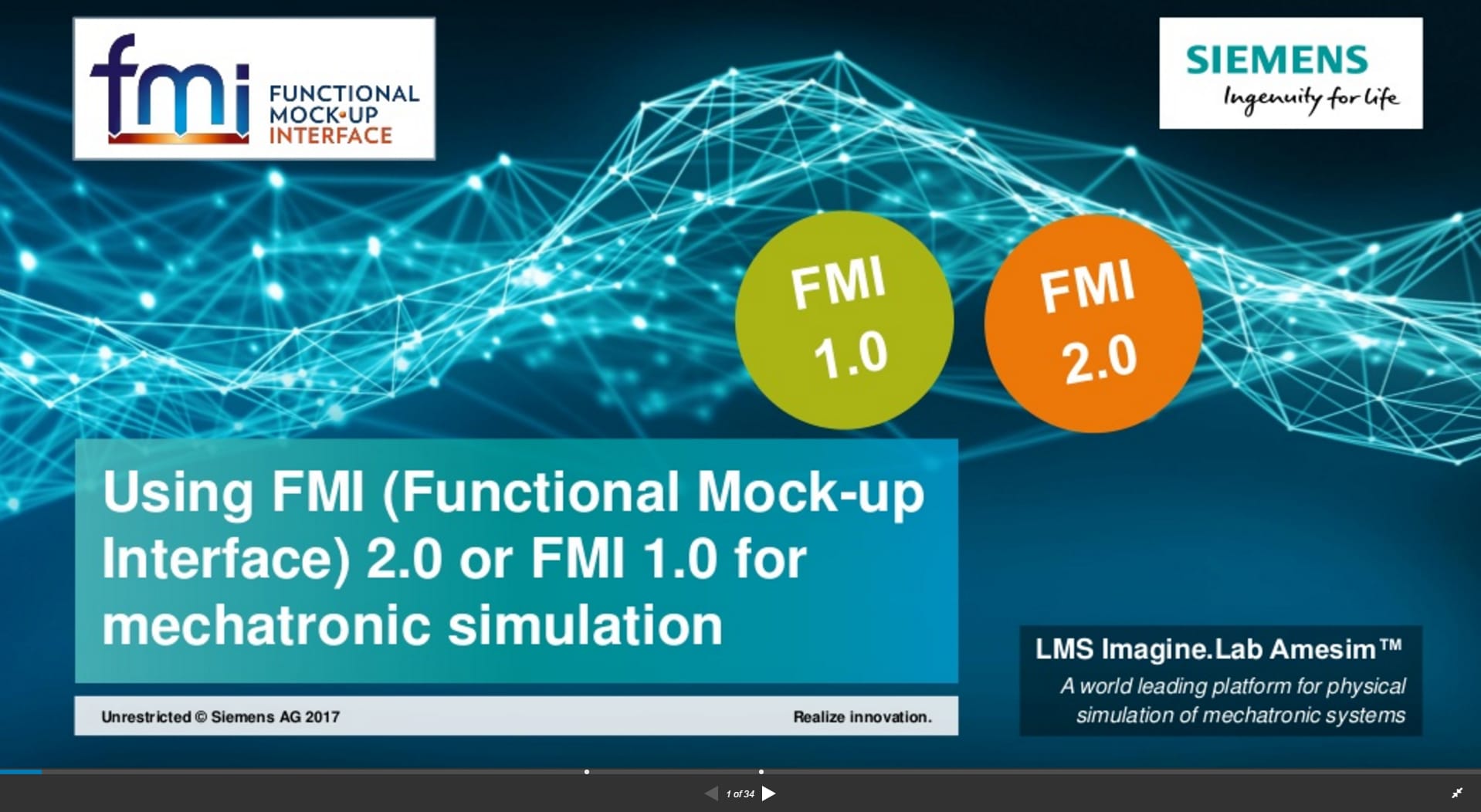 LMS Imagine.Lab Amesim supports functional mock up interface FMI