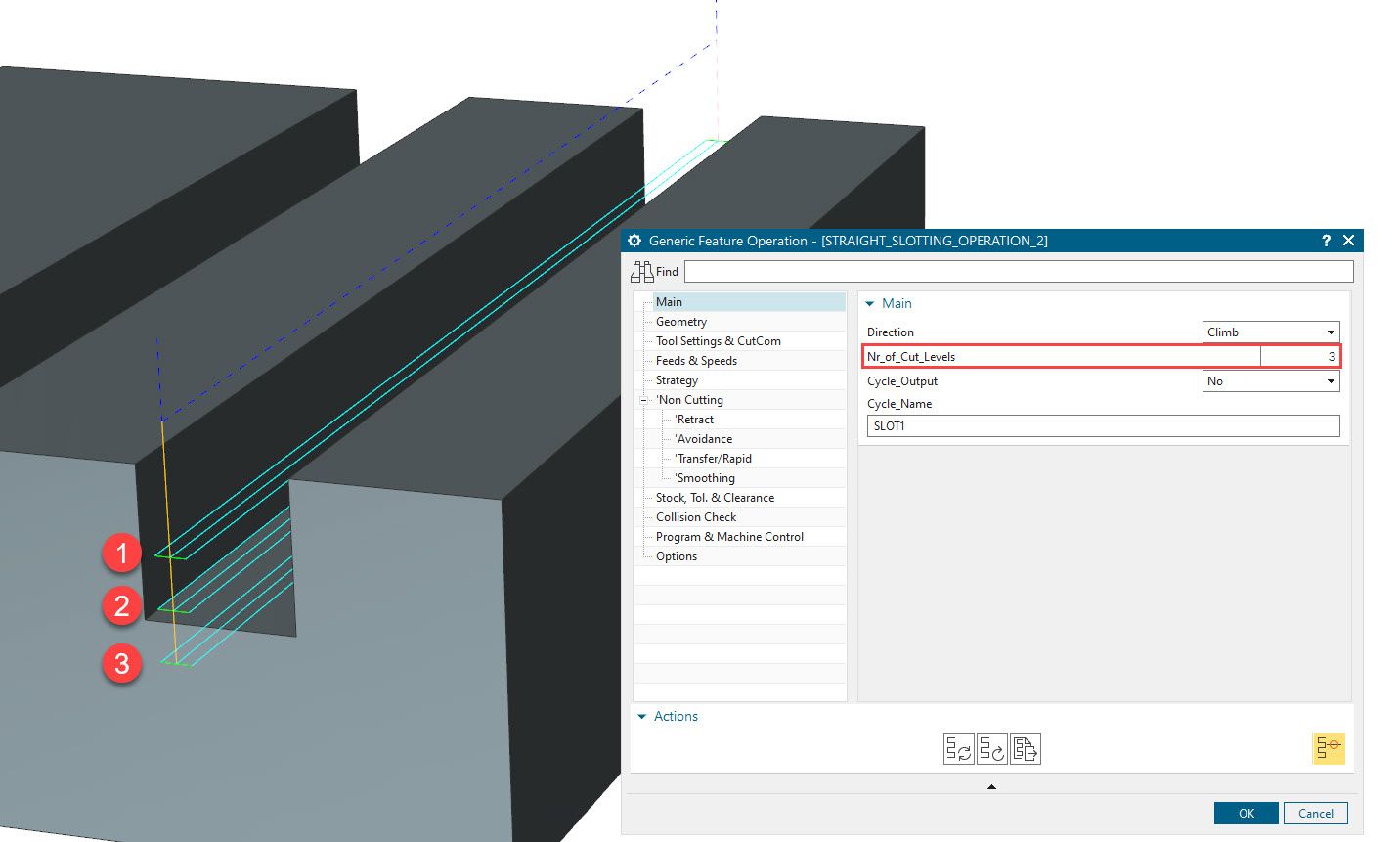 Slot Milling using Generic Feature Operation in NX CAM