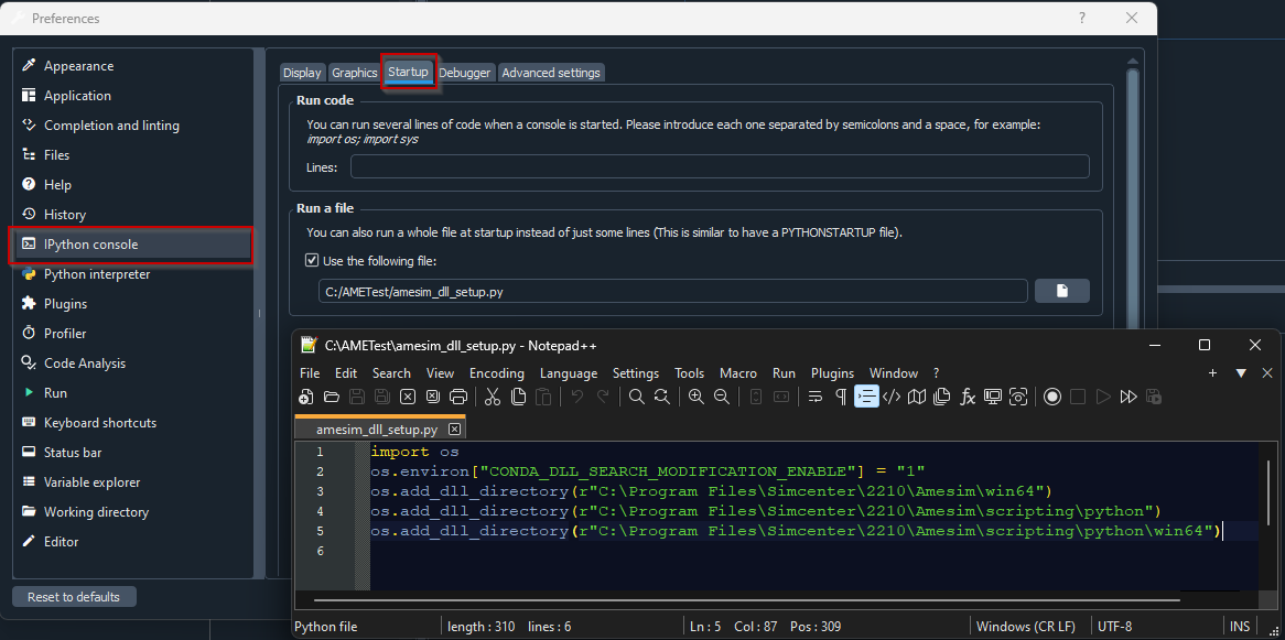 How to use Amesim API modules in Spyder IDE