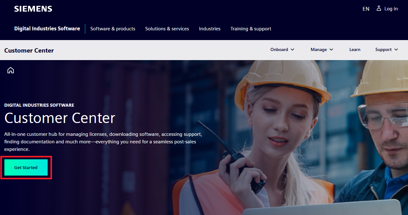 Logging into the Support Center