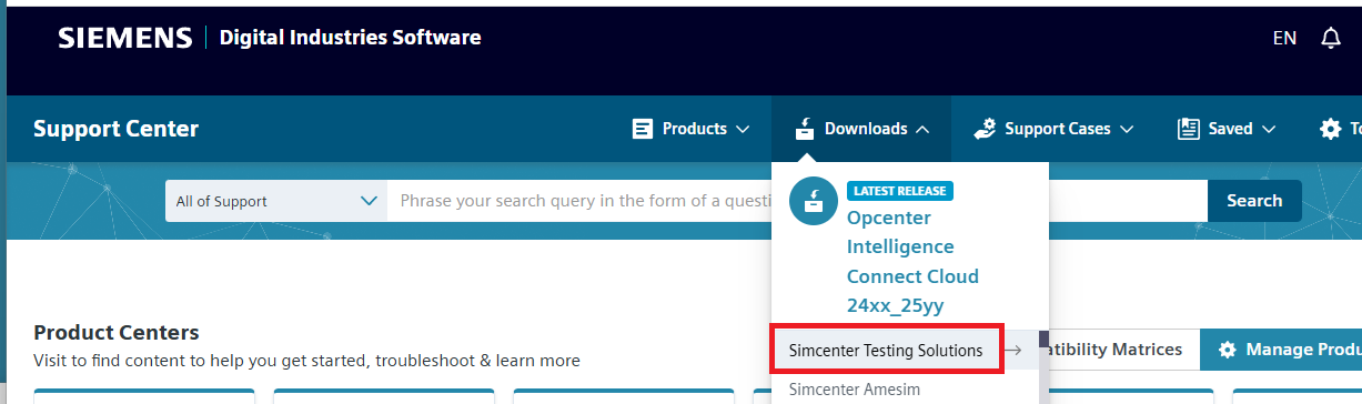 Locating Simcenter Testing Solutions