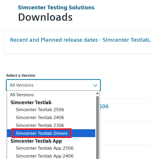 Selecting the 2506 drivers