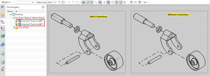 How To Create Construction Lines In A Exploded View On A Nx Drawing